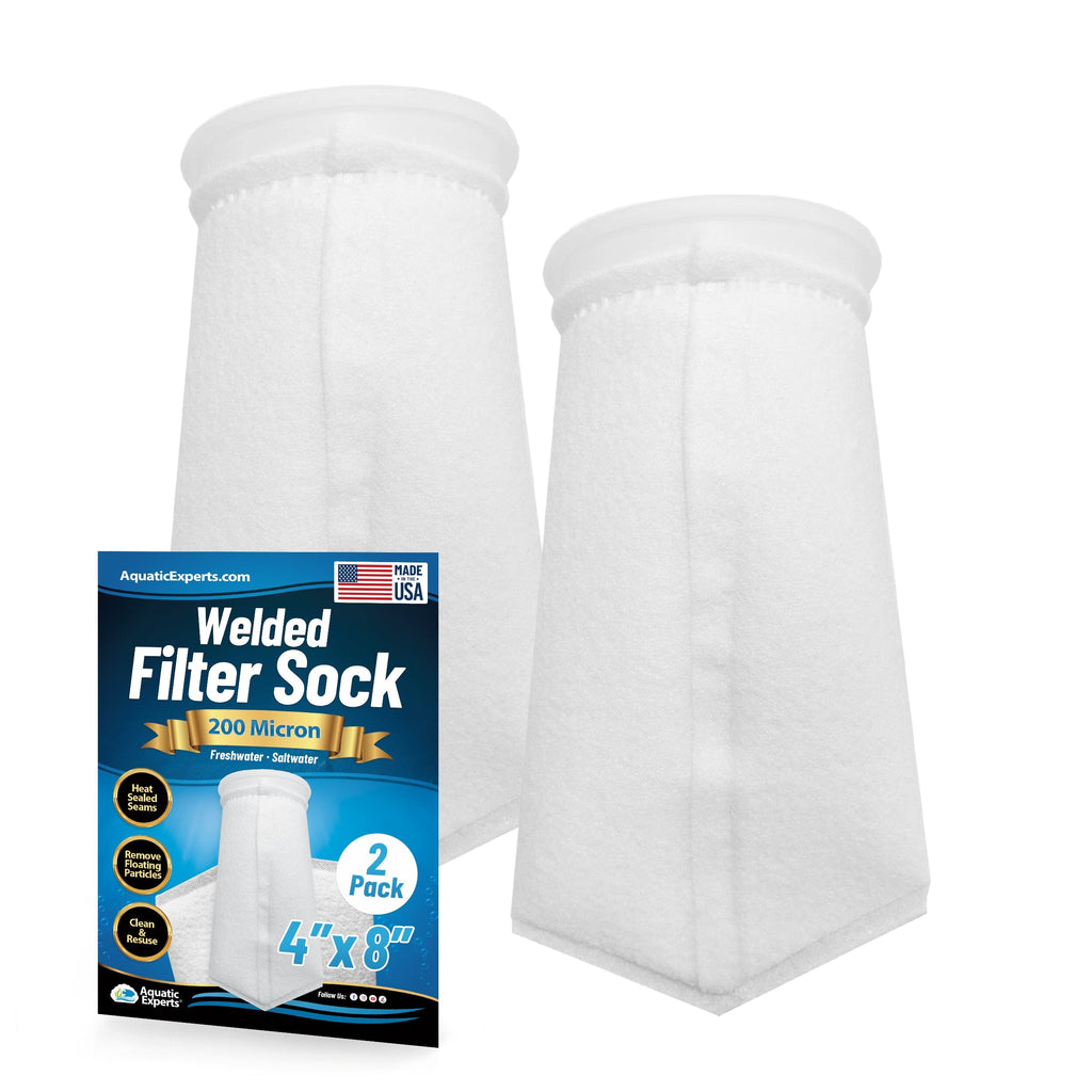 Aquarium Felt Filter Socks - 4 Inch Ring, Welded Seams, 200 Micron, Custom Made, Made in the USA