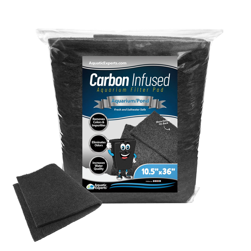 Aquarium Carbon Pad - Activated Carbon Filter Pad - Cut to Fit Carbon Infused Filter Pad for Crystal Clear Fish Tank and Ponds - Carbon Filter Pads for Aquarium