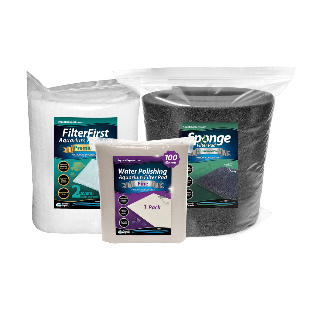 Sponge Filter 40ppi 12"x36" + FilterFirst 12"x72" + Polishing Pad 100 Micron Bundle Filter Pad Aquatic Experts 