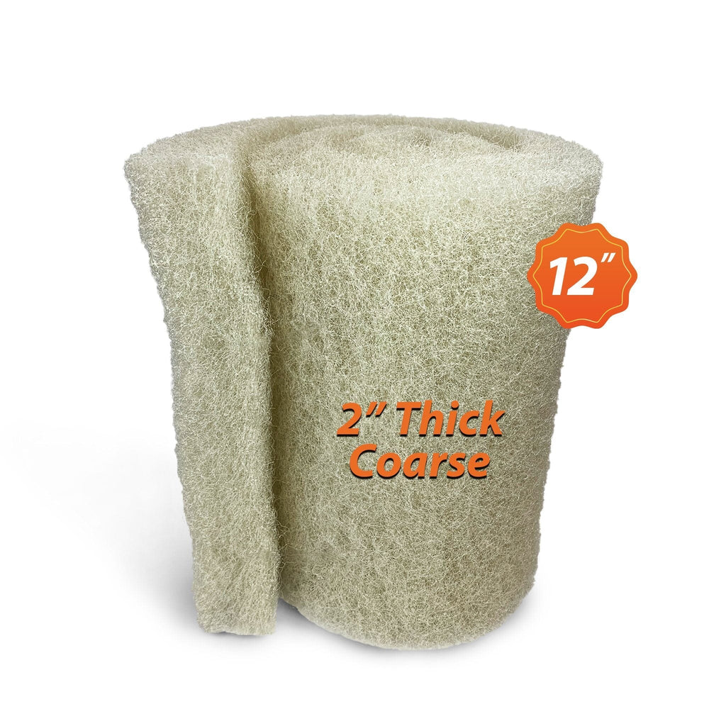 Cream COARSE Pond Filter Pad - 2 inch Thick - Bulk Roll Water Garden Filter Pond Media - Made in USA