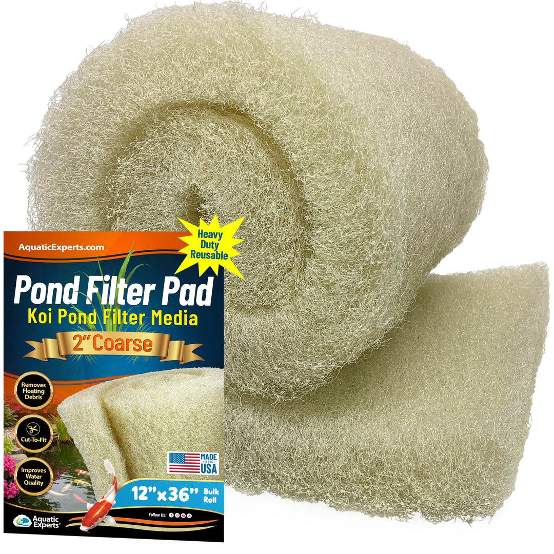 Cream COARSE Pond Filter Pad - 2 inch Thick - Bulk Roll Water Garden Filter Pond Media - Made in USA