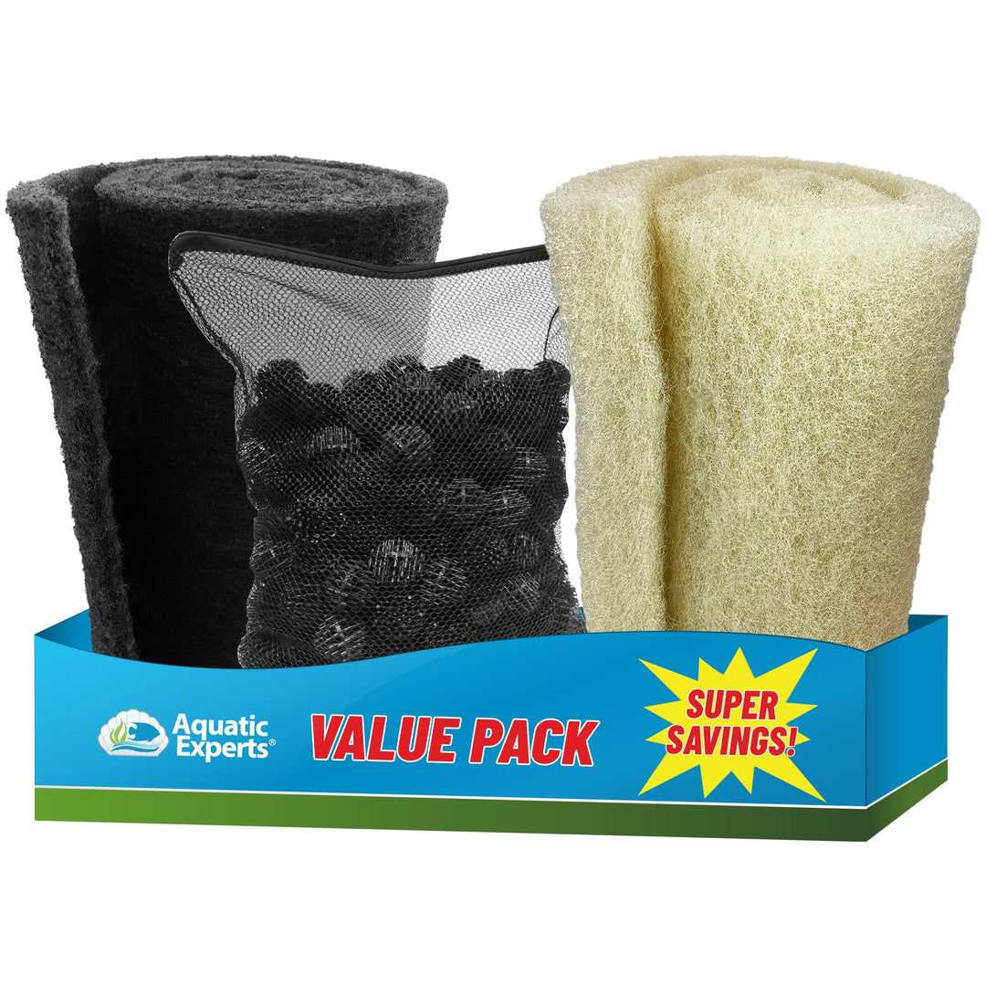 Pond Bundle -Carbon Filter 18"x 36" + BioBall 300 count with Mesh Bag + Cream Pond 18"x36" Bundle Bundles Aquatic Experts 