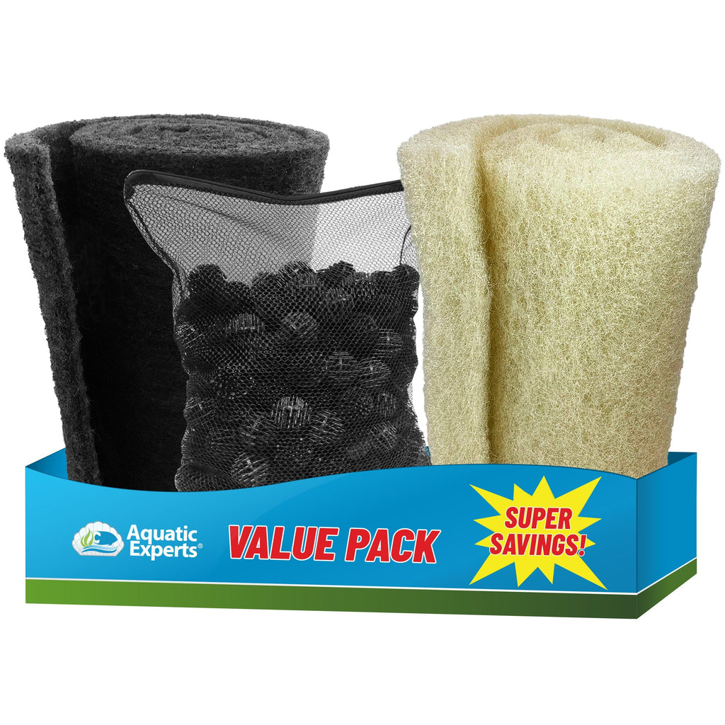 Pond Bundle -Carbon Filter 18"x 36" + BioBall 300 count with Mesh Bag + Cream Pond 18"x36" Bundle Bundles Aquatic Experts 