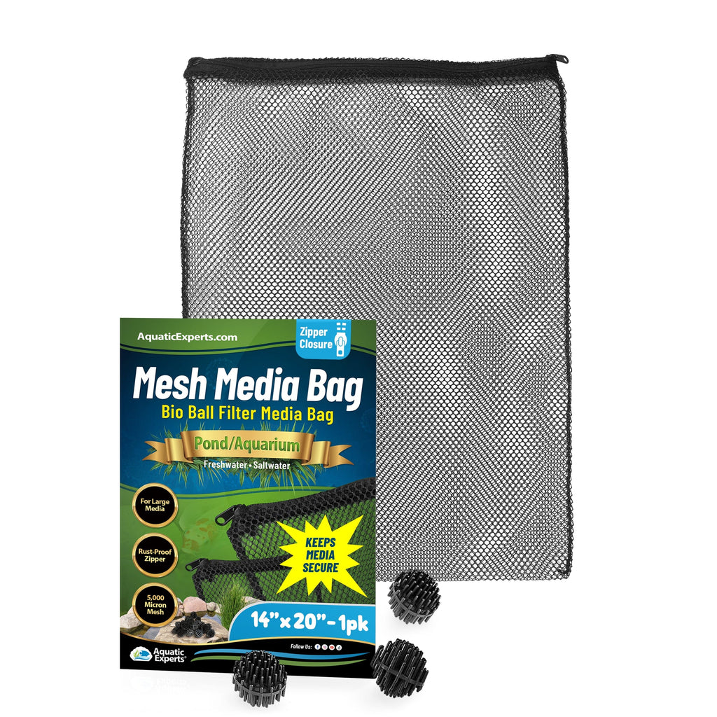 Mesh Bags for Bio Ball Filter Media - Ideal for Aquarium & Pond Filtration - Made in USA Mesh Media Bags Aquatic Experts 14" x 20" 1 Pack 