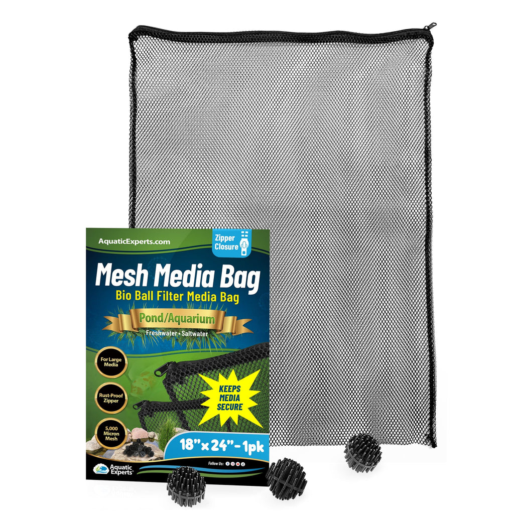 Mesh Bags for Bio Ball Filter Media - Ideal for Aquarium & Pond Filtration - Made in USA Mesh Media Bags Aquatic Experts 18" x 24" 1 Pack 