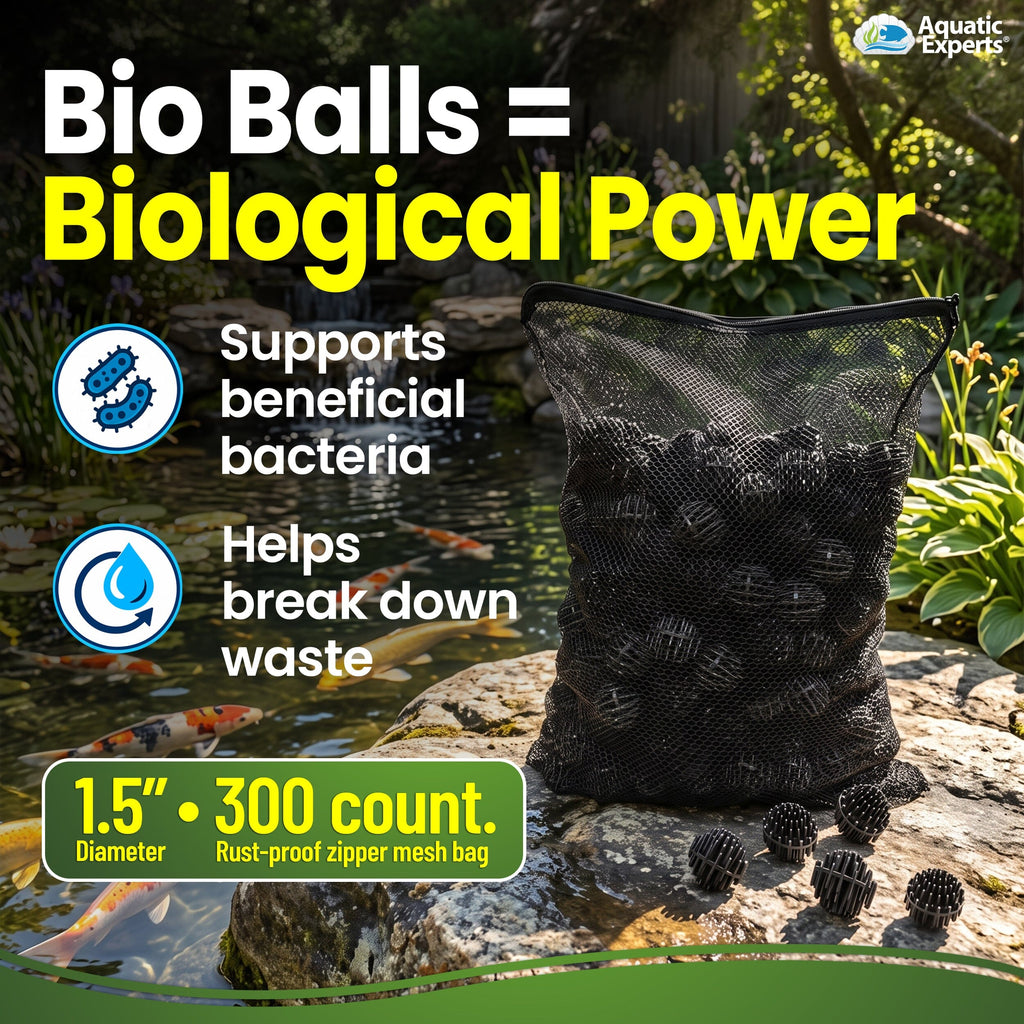 Complete Pond Filter Kit, Bio Balls + Coarse Filter Pad | Aquatic Experts Aquatic Experts 