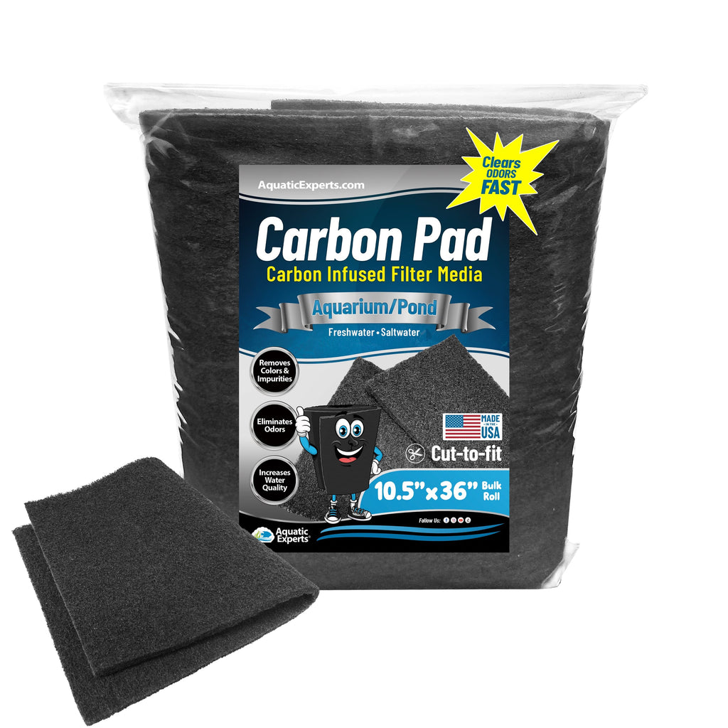 Aquatic Experts Aquarium Carbon Filter Pad - Premium Activated Carbon Filter Pads for Crystal Clear Aquariums Filter Pad Aquatic Experts 10.5" x 36" 