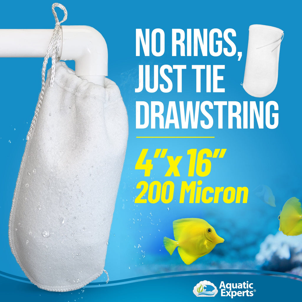 Aquarium Felt Filter Socks with Drawstrings - 200 Micron, Custom Made, Made in the USA Aquatic Experts 