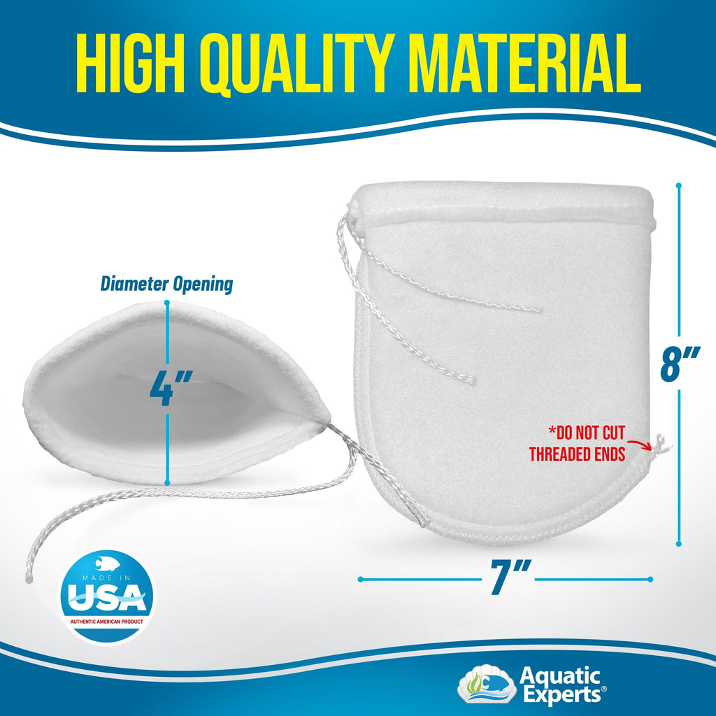 Aquarium Felt Filter Socks with Drawstrings - 200 Micron, Custom Made, Made in the USA Aquatic Experts 