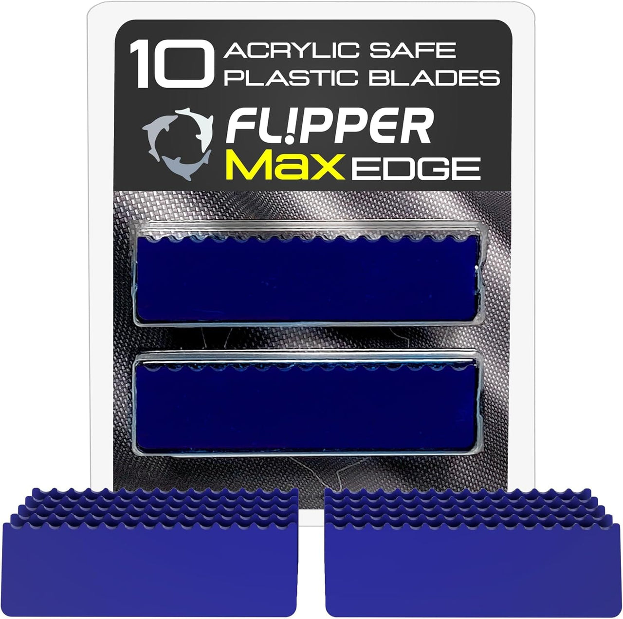 Flipper Edge Max Acrylic Safe Plastic Blades 10 Pack Replacement Blades Flipper Aquarium Products 
