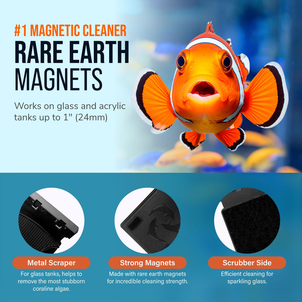 Flipper FLOAT 2 in 1 Magnetic Aquarium Algae Cleaner (Standard) Scrubber Flipper Aquarium Products 
