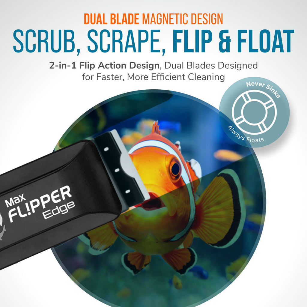 Flipper Edge 2 in 1 Floating Magnetic Aquarium Algae Cleaner (MAX) Aquarium Cleaning Supplies Flipper Aquarium Products 