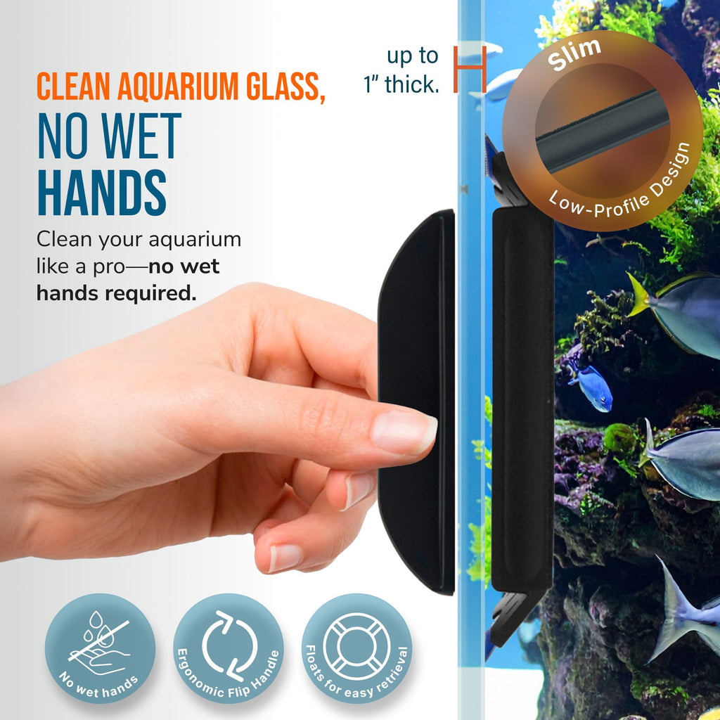 Flipper Edge 2 in 1 Floating Magnetic Aquarium Algae Cleaner (MAX) Aquarium Cleaning Supplies Flipper Aquarium Products 