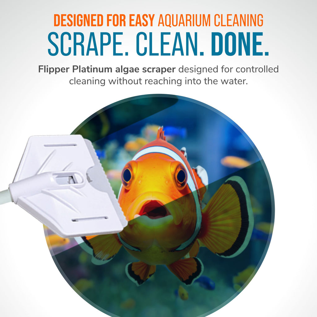 Flipper Platinum Aquarium Algae Scraper - 18" Hand Held Scraper Flipper Aquarium Products 