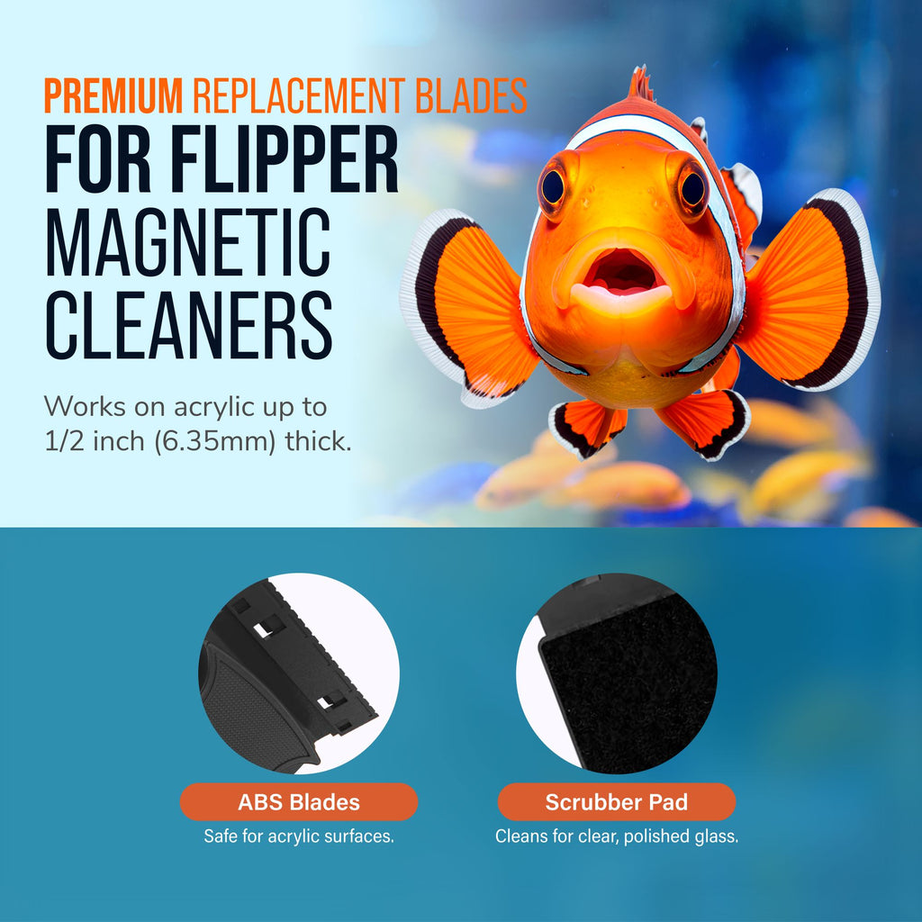 Flipper Standard ABS Replacement Blades 3 Pack - Acrylic Tanks Replacement Blades Flipper Aquarium Products 