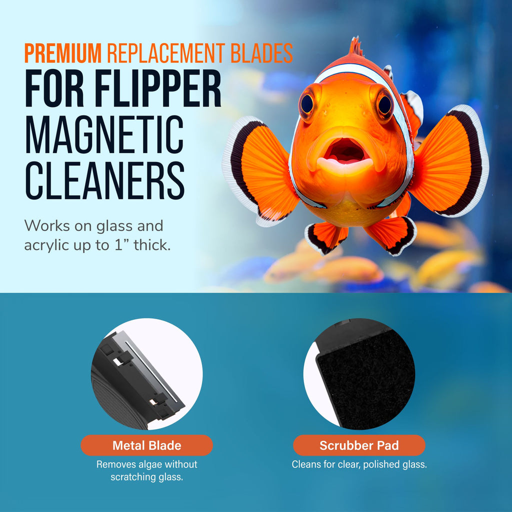Flipper MAX Stainless Steel Replacement Blades 2 Pack Replacement Blades Flipper Aquarium Products 