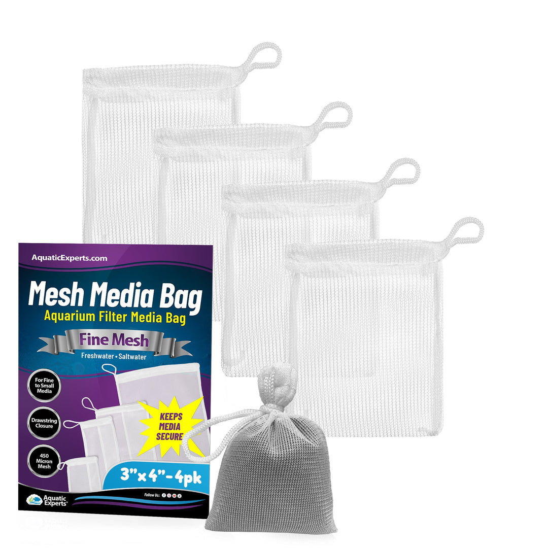 Aquatic Experts Aquarium Mesh Bag - Fine Mesh Media Bags - Perfect for Efficient Aquarium Filtration Aquatic Experts 3" x 4" 4 Pack 