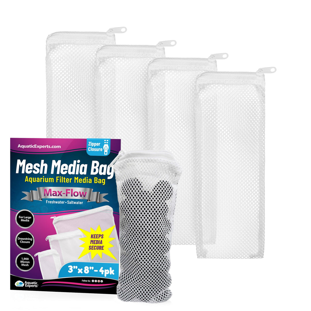 Aquatic Experts Aquarium Filter Bag - Max Flow Mesh Media Bags for Superior Aquarium Filtration Aquatic Experts 3"x 8" - 4 pack 