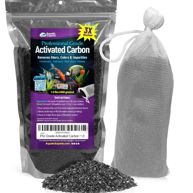Premium Activated Carbon - Aquarium Filter Charcoal Media - Removes Water Odors & Discoloration Activated Carbon Aquatic Experts 1 Pound 