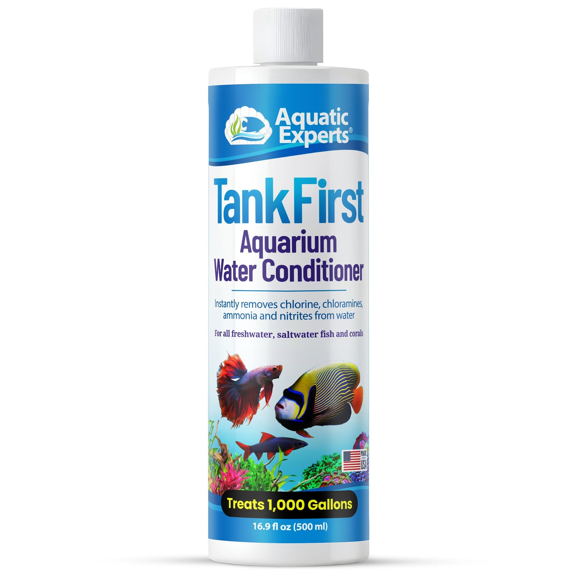 TankFirst Complete Aquarium Water Conditioner - Fish Water Conditioner, Instantly Removes Chlorine, Chloramines, and detoxifies Ammonia from Fish Tank Water Conditioner Aquatic Experts Regular 500 ML 