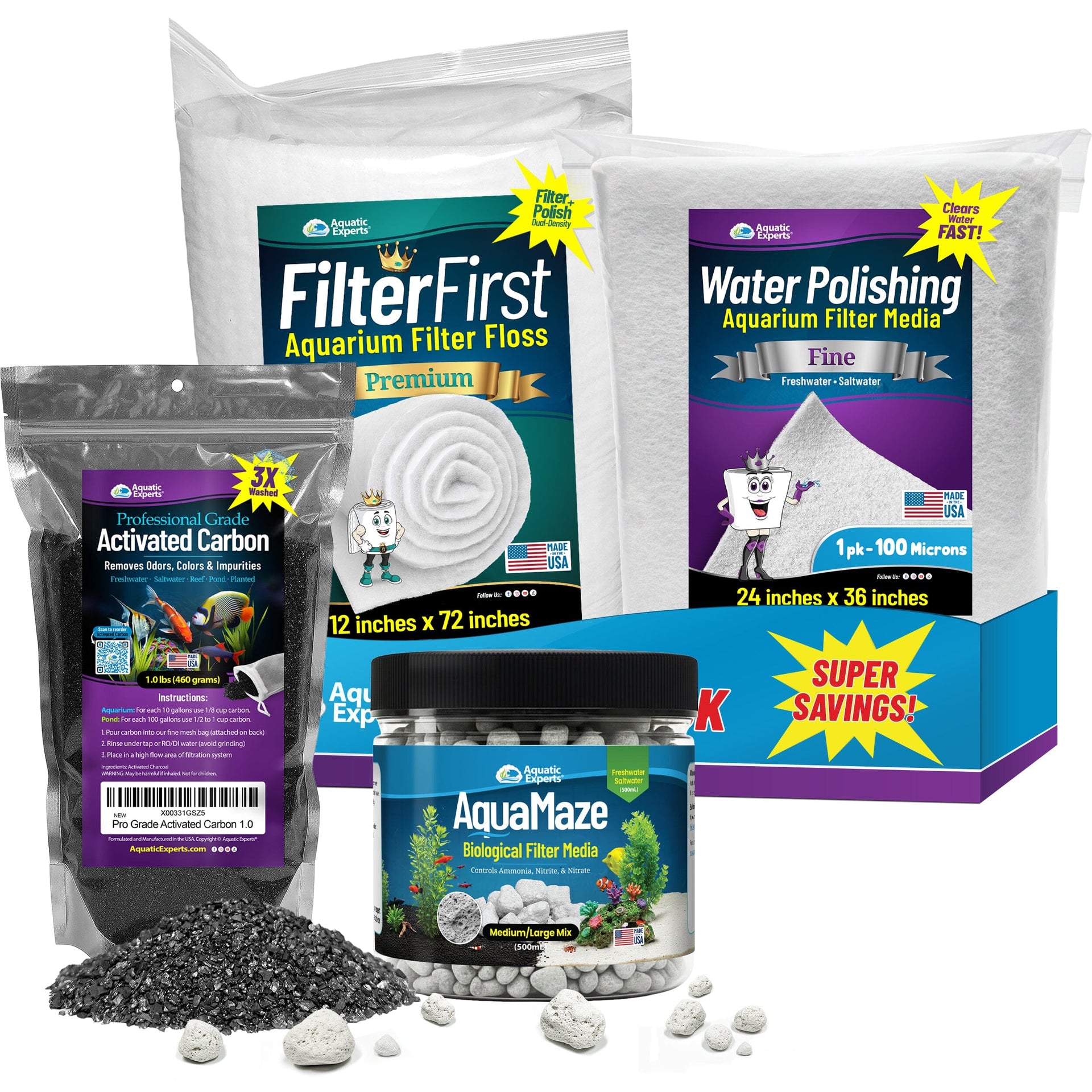 Aquarium Clarity Complete Bundle – Total Filtration Kit Aquatic Experts 