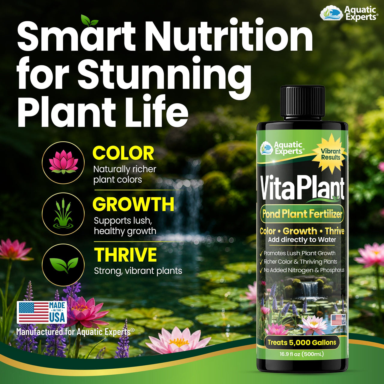 VitaPlant Pond Plant Fertilizer – Liquid Aquatic Plant Food, 500 mL Aquatic Experts 