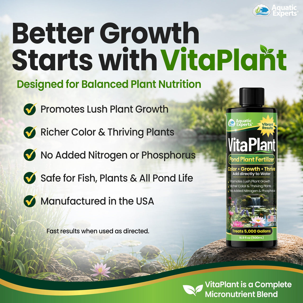 VitaPlant Pond Plant Fertilizer – Liquid Aquatic Plant Food, 500 mL Aquatic Experts 