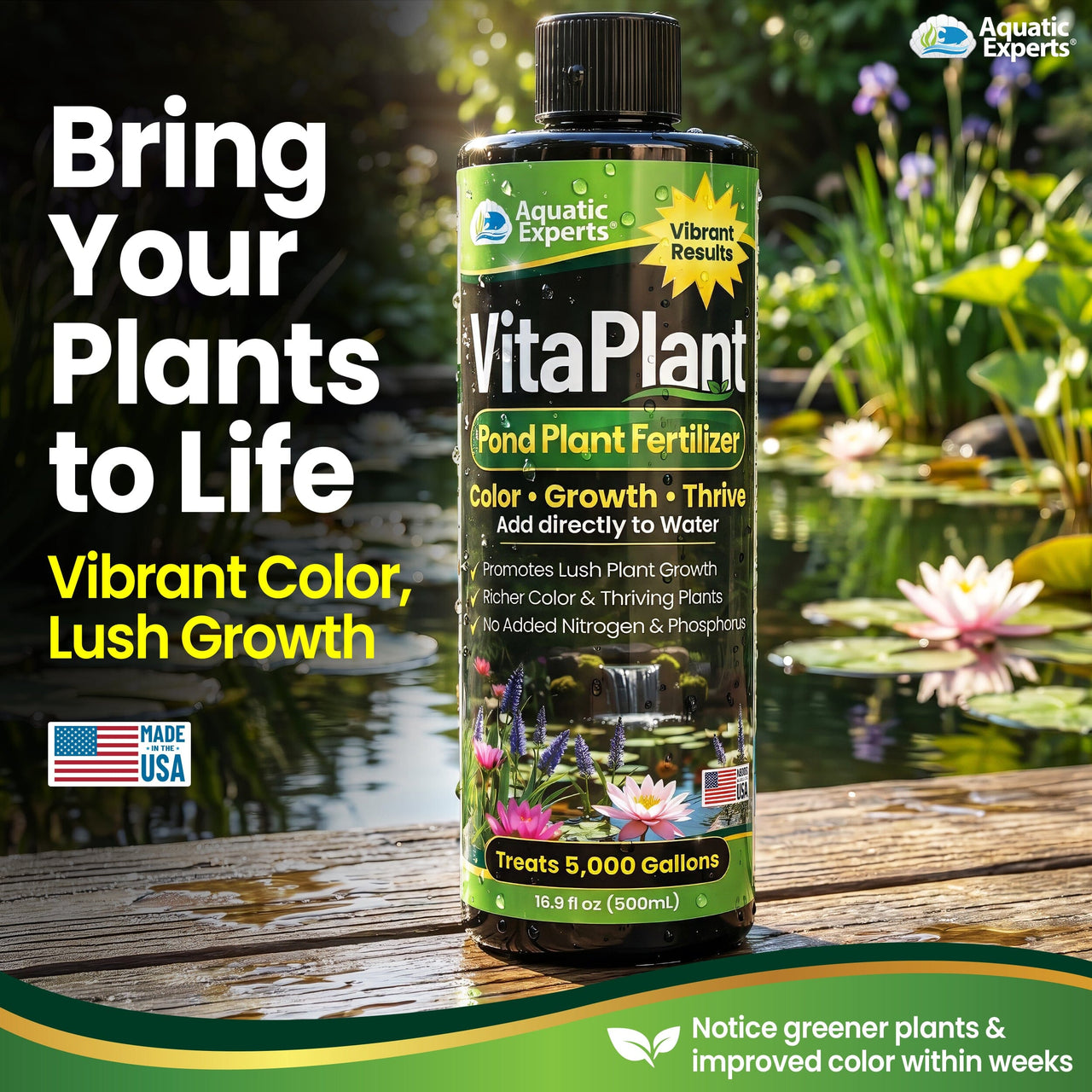 VitaPlant Pond Plant Fertilizer – Liquid Aquatic Plant Food, 500 mL Aquatic Experts 