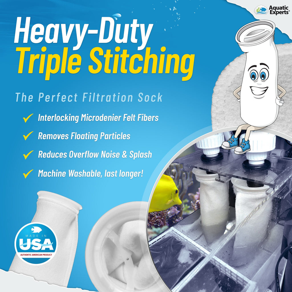 Aquarium Felt Filter Socks - 4 inch Ring, Threaded Seams, 100 Micron, Custom Made, Made in the USA Aquatic Experts 