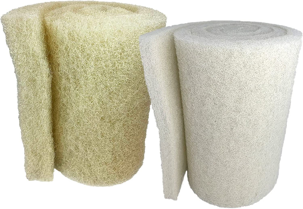 Cream COARSE Pond Filter Pad - 2 inch Thick - Bulk Roll Water Garden Filter Pond Media - Made in USA Aquatic Experts Cream Coarse 12