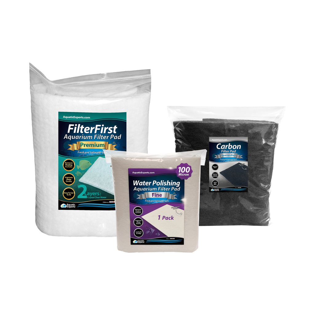 Carbon Filter 10.5"x36" + FilterFirst 12"x72"+ Polishing Pad 100 Micron Bundle