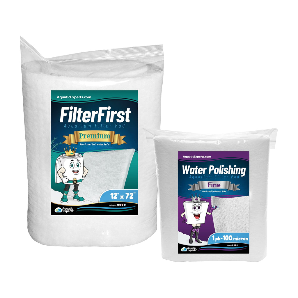 Aquarium Filter Pad – FilterFirst Aquarium Filter Media Roll for Crystal Clear Water - Aquarium Filter Floss for Fish Tank Filters Aquatic Experts Bundle Aquarium Bundle - FilterFirst 12x72