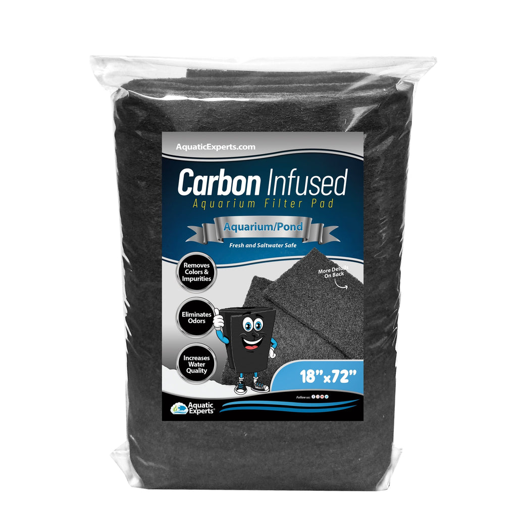 Aquarium Carbon Pad - Activated Carbon Filter Pad - Cut to Fit Carbon Infused Filter Pad for Crystal Clear Fish Tank and Ponds - Carbon Filter Pads for Aquarium Filter Pad Aquatic Experts 18" x 72" 