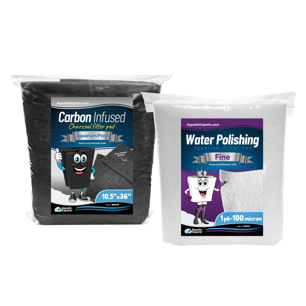 Carbon Pad Bundle - Carbon Pad Filter 10.5" x 36" & Water Polishing Pad 24" x 36" 100 Micron - 1 pack