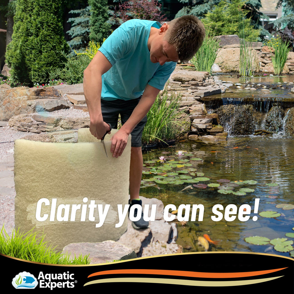 Cream COARSE Pond Filter Pad - 2 inch Thick - Bulk Roll Water Garden Filter Pond Media - Made in USA Aquatic Experts 