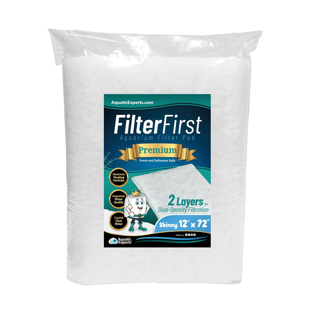 Aquarium Filter Pad – FilterFirst Aquarium Filter Media Roll for Crystal Clear Water - Aquarium Filter Floss for Fish Tank Filters Aquatic Experts 0.5" 12" x 72" 