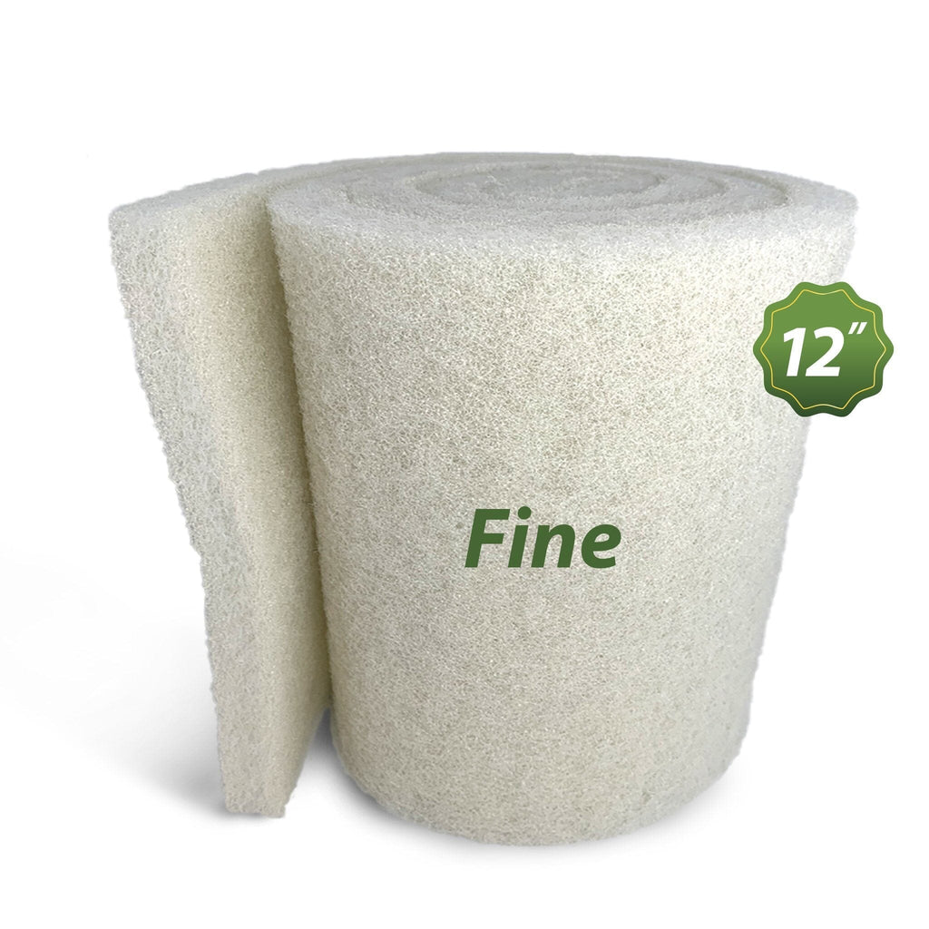 Classic Koi Pond Filter Pad FINE - White Bulk Roll Pond Filter Media, Ultra-Durable Fish Pond Filter Material USA Aquatic Experts 3/4 - 1 inch 12