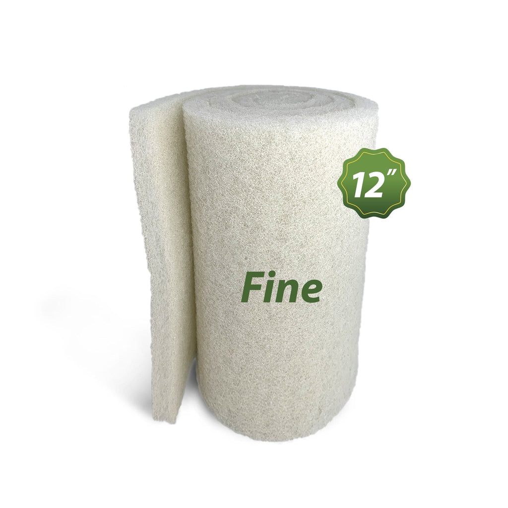 Classic Koi Pond Filter Pad FINE - White Bulk Roll Pond Filter Media, Ultra-Durable Fish Pond Filter Material USA Aquatic Experts 3/4 - 1 inch 12