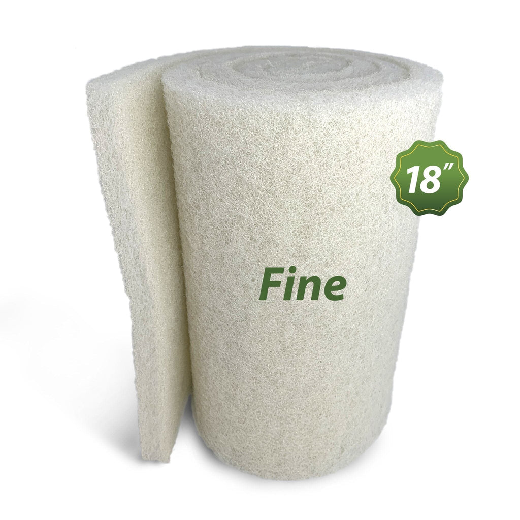 Classic Koi Pond Filter Pad FINE - White Bulk Roll Pond Filter Media, Ultra-Durable Fish Pond Filter Material USA Aquatic Experts 3/4 - 1 inch 18