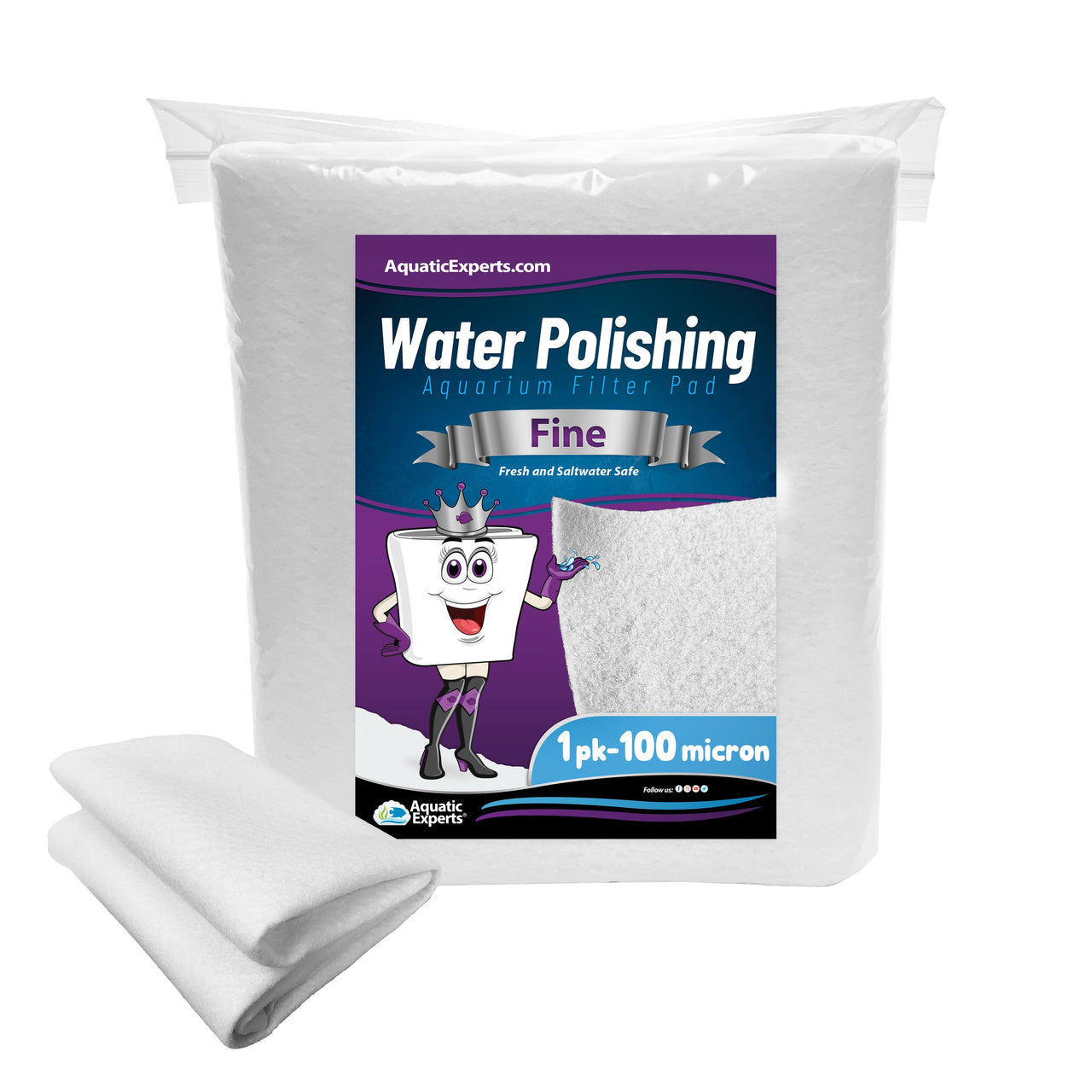 Polishing Filter Pad 100 Mi Prefilter Media - 24 in by 36 in by 1/8 in - 1 Pack Filter Pad Aquatic Experts 