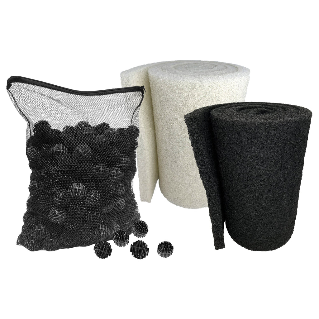 Classic Koi Pond Filter Pad FINE - White Bulk Roll Pond Filter Media, Ultra-Durable Fish Pond Filter Material USA Aquatic Experts Bundle Pond Bundle 1 - White 12