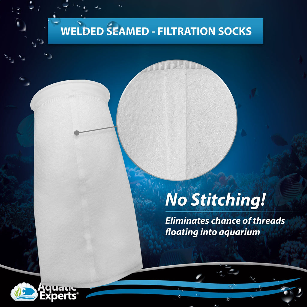 Aquarium Felt Filter Socks - 7 inch Ring, Welded Seams, 200 Micron, Custom Made, Made in the USA Aquatic Experts 
