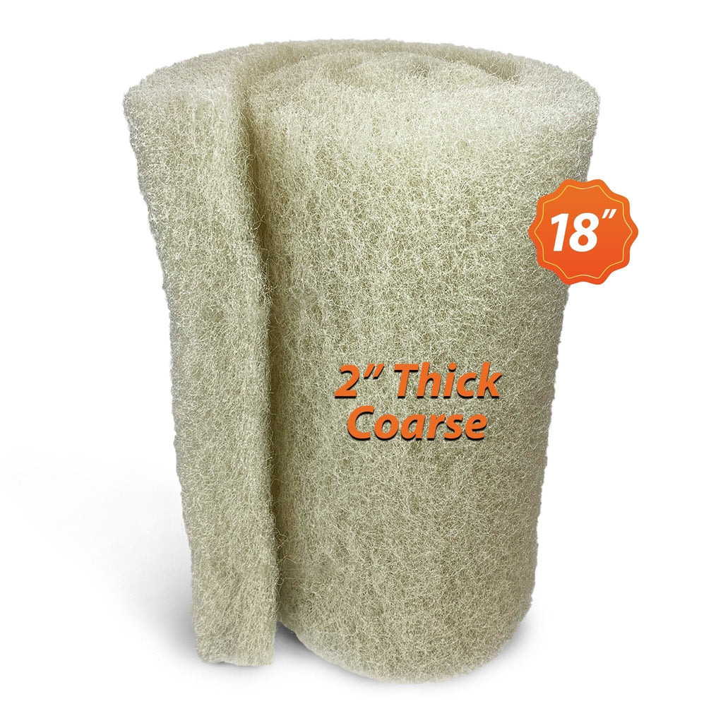 Cream COARSE Pond Filter Pad - 2 inch Thick - Bulk Roll Water Garden Filter Pond Media - Made in USA Aquatic Experts 18