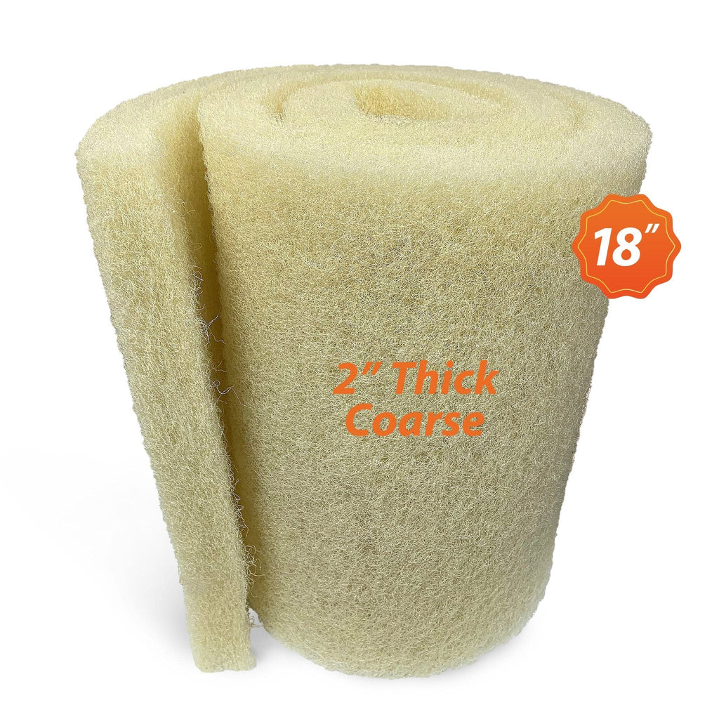 Cream COARSE Pond Filter Pad - 2 inch Thick - Bulk Roll Water Garden Filter Pond Media - Made in USA Aquatic Experts 18