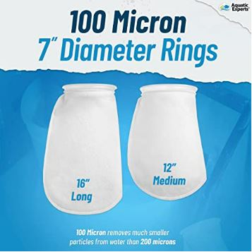 Aquarium Felt Filter Socks - 7 inch Ring, Threaded Seams, 100 Micron, Custom Made, Made in the USA Aquatic Experts 